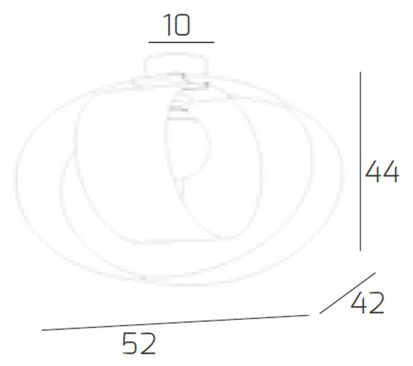 Plafoniera Moderna Lap Metallo Bianco E Vetro Tortora 1 Luce E27 52Cm