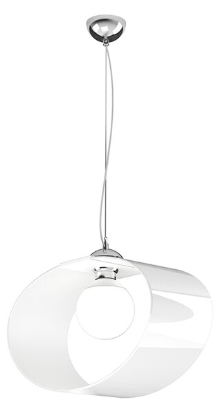 Sospensione Moderna Lap Metallo E Vetro Bianco 1 Luce E27 42Cm