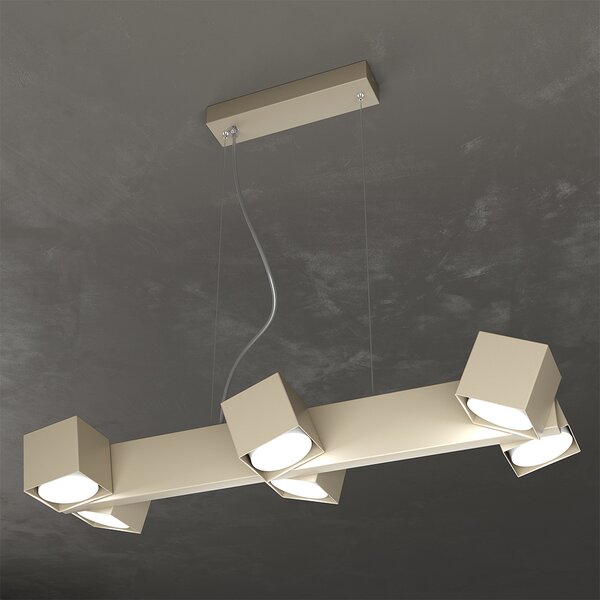 Sospensione Moderna Rotation Metallo Sabbia 6 Luci Gx53