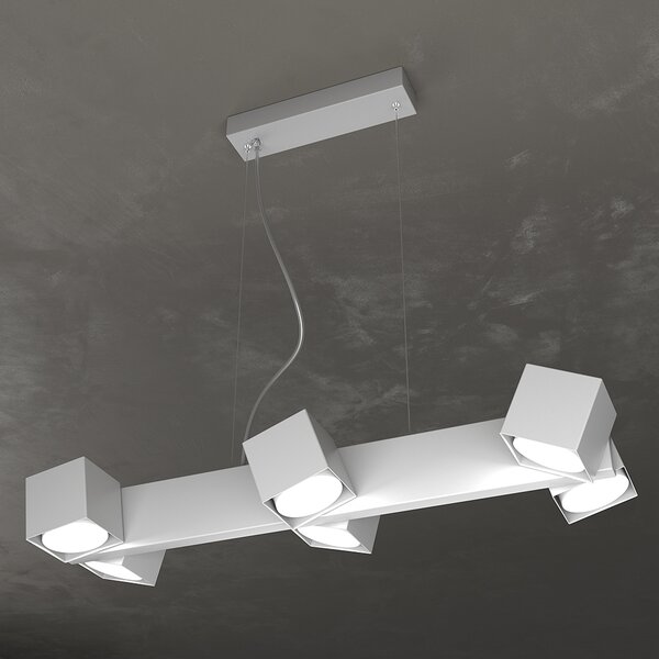 Sospensione Moderna Rotation Metallo Grigio 6 Luci Gx53