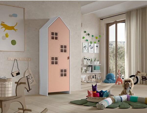 Armadio per bambini bianco/rosa 58x172x37 cm Casami Bruges – Vipack
