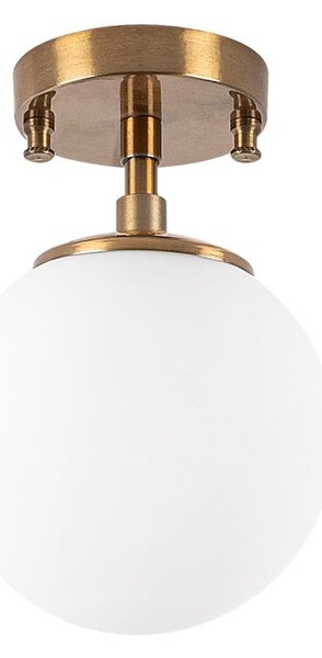 Plafoniera bianca/color ottone con paralume in vetro ø 15 cm Atmaca – Opviq lights