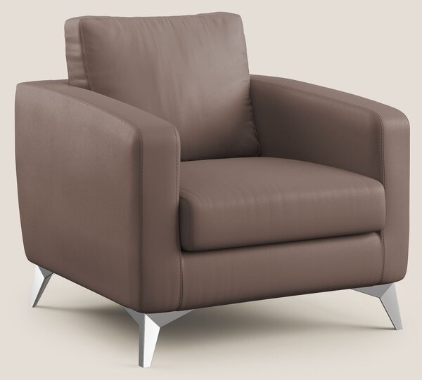 Orione Poltroncina in ecopelle moderna e impermeabile T04 marrone