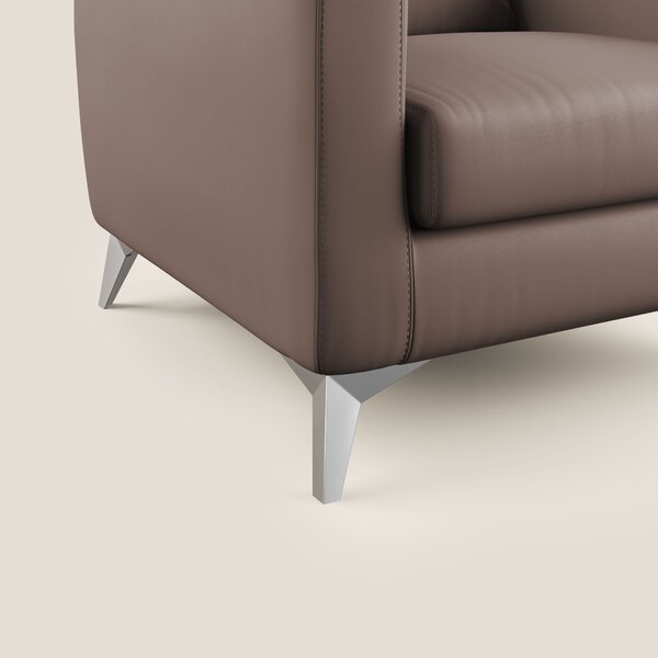 Orione Poltroncina in ecopelle moderna e impermeabile T04 marrone