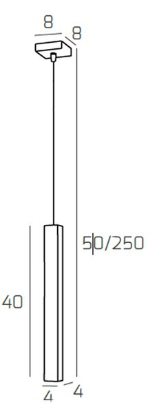 Sospensione Moderna Square Tube Metallo Sabbia 1 Luce Gu10