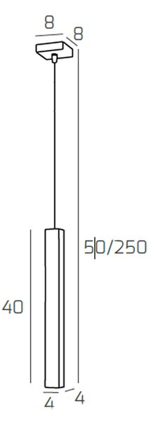 Sospensione Moderna Square Tube Metallo Bianco 1 Luce Gu10