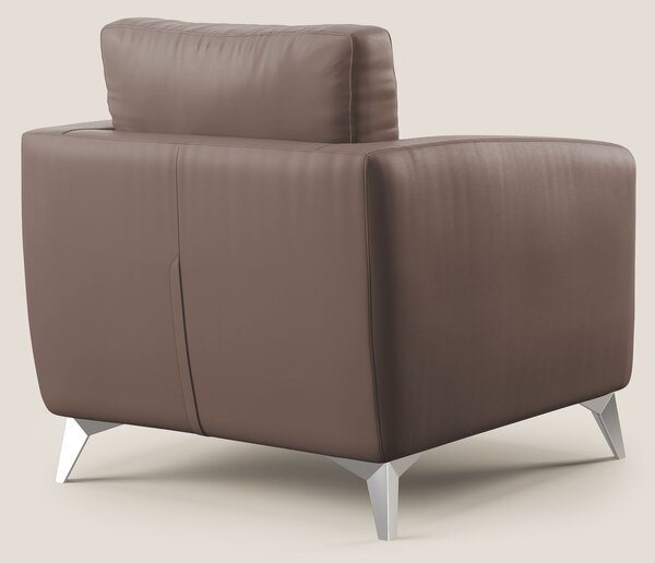 Orione Poltroncina in ecopelle moderna e impermeabile T04 marrone