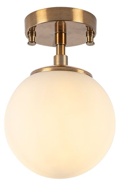 Plafoniera bianca/color ottone con paralume in vetro ø 15 cm Atmaca – Opviq lights