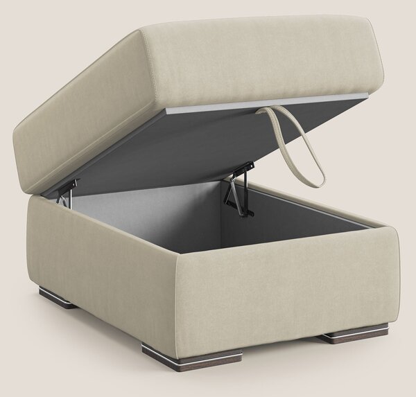 Sun pouf apribile contenitore in microfibra smacchiabile T11 panna