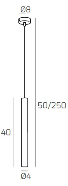 Sospensione Moderna Round Tube Metallo Marrone 1 Luce Gu10