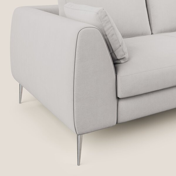 Plano divano moderno in microfibra tecnica smacchiabile T11 grigio chi