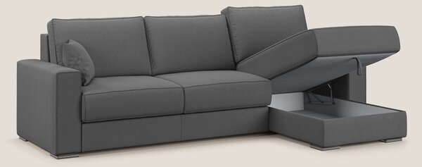 Dream Divano letto angolare in tessuto smacchiabile T05 antracite
