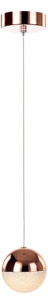 Lampadario A Sospensione Moderno Atomo Metallo Sfera Rame E Cristallo Led 4,8W