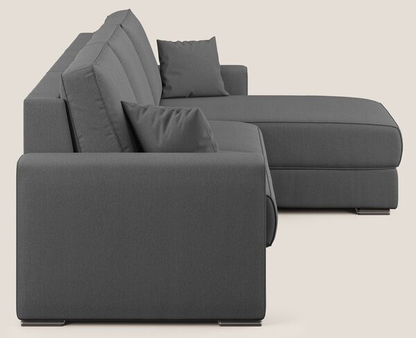Dream Divano letto angolare in tessuto smacchiabile T05 antracite