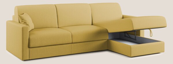 Chris Divano letto angolare 5 posti in tessuto impermeabile T13 giallo