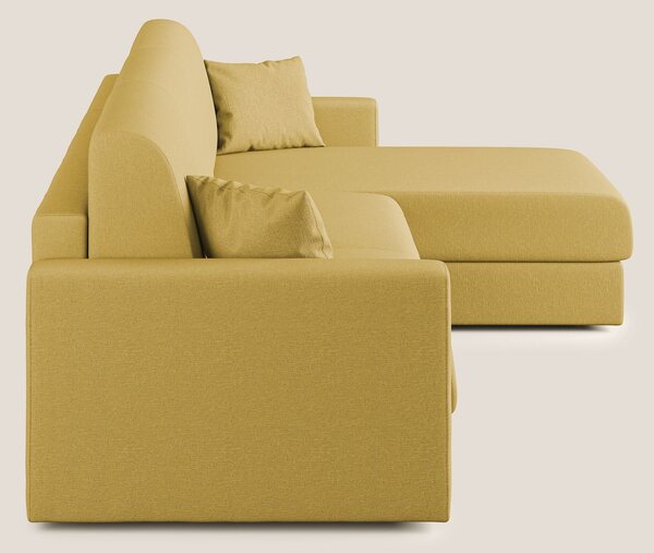 Chris Divano letto angolare 5 posti in tessuto impermeabile T13 giallo