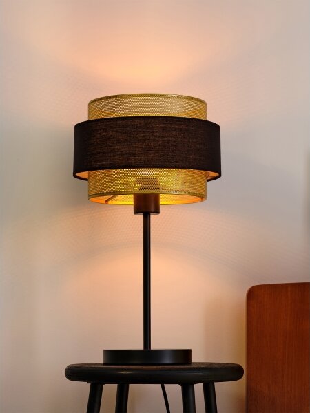 Osram - Lampada da tavolo DECOR HORNET 1xE27/10W/230V nera/dorata