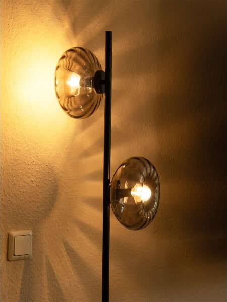 Osram - Lampada a piantana DECOR SMOKE 2xE14/12W/230V nero/grigio fumé
