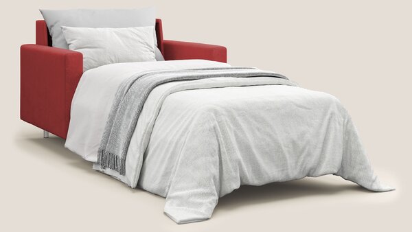 Megan poltrona letto in microfibra smacchiabile T11 rosso