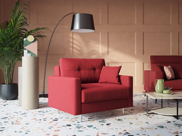 Megan poltrona letto in microfibra smacchiabile T11 rosso