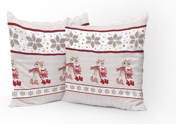Federa cuscino renna rosso 40x40 cm Made in Italy