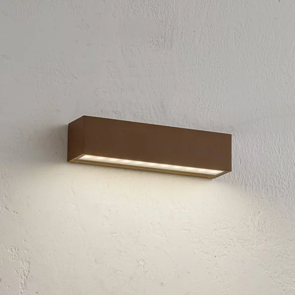 Applique da esterni a LED Lengo Lucande, Marrone / Ruggine, Alluminio, Moderno, Applique LED da esterni