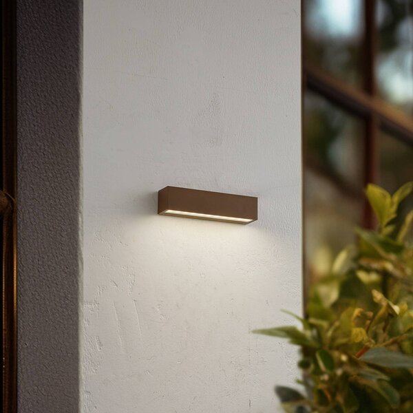 Applique da esterni a LED Lengo Lucande, Marrone / Ruggine, Alluminio, Moderno, Applique LED da esterni