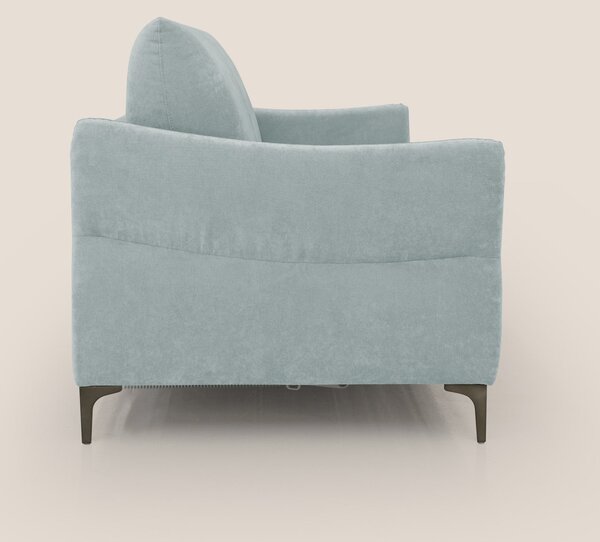 Dalia divano letto con materasso H18 cm e piedi alti in raffinato tess