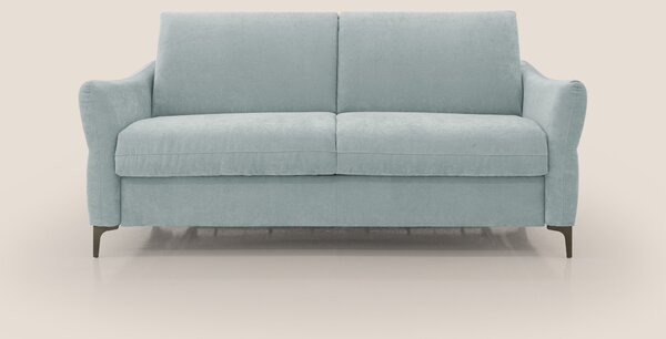 Dalia divano letto con materasso H18 cm e piedi alti in raffinato tess