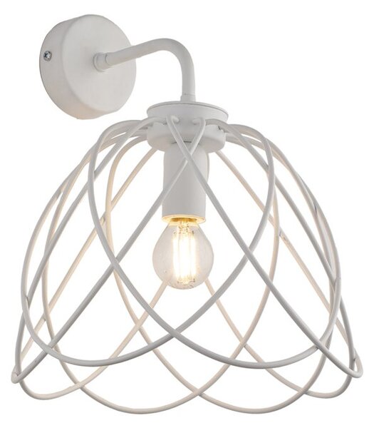 Applique Moderna 1 Luce Pagoda In Ferro Laccato Bianco