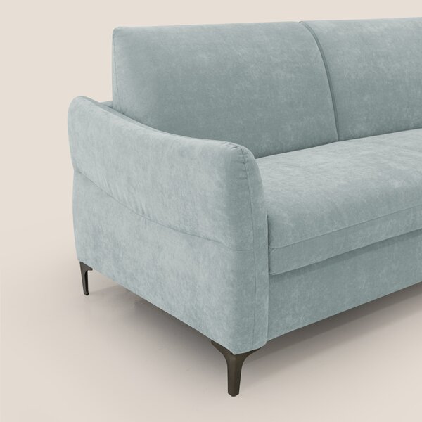 Dalia divano letto con materasso H18 cm e piedi alti in raffinato tess