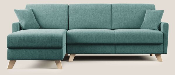 Edgar divano letto angolare in tessuto felis impermeabile T03 verde ac