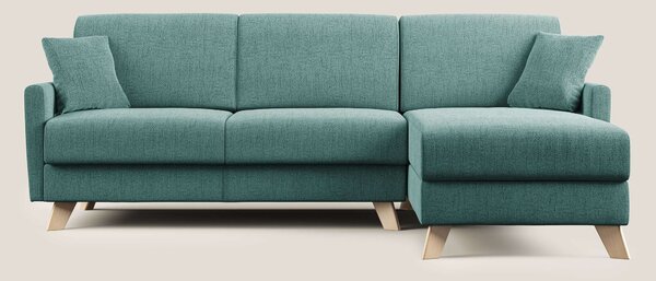 Edgar divano letto angolare in tessuto felis impermeabile T03 verde ac