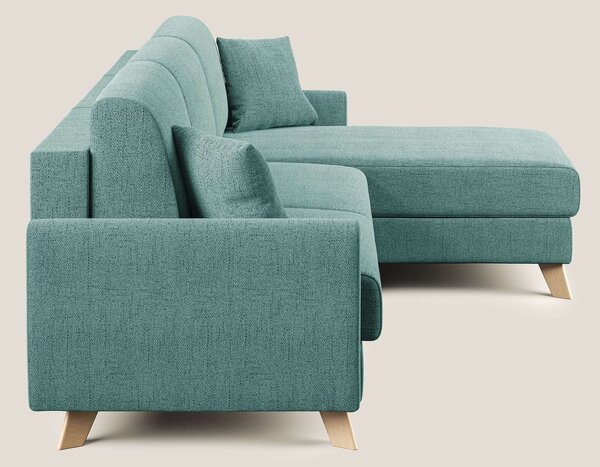 Edgar divano letto angolare in tessuto felis impermeabile T03 verde ac
