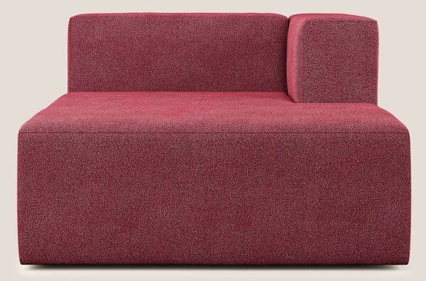 Nettuno modulo chaise longue in morbido tessuto bouclè T07 rosso