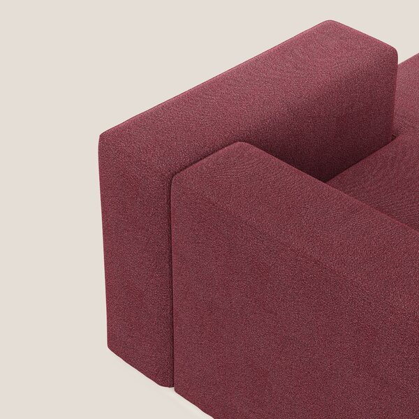 Nettuno modulo chaise longue in morbido tessuto bouclè T07 rosso