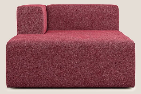 Nettuno modulo chaise longue in morbido tessuto bouclè T07 rosso