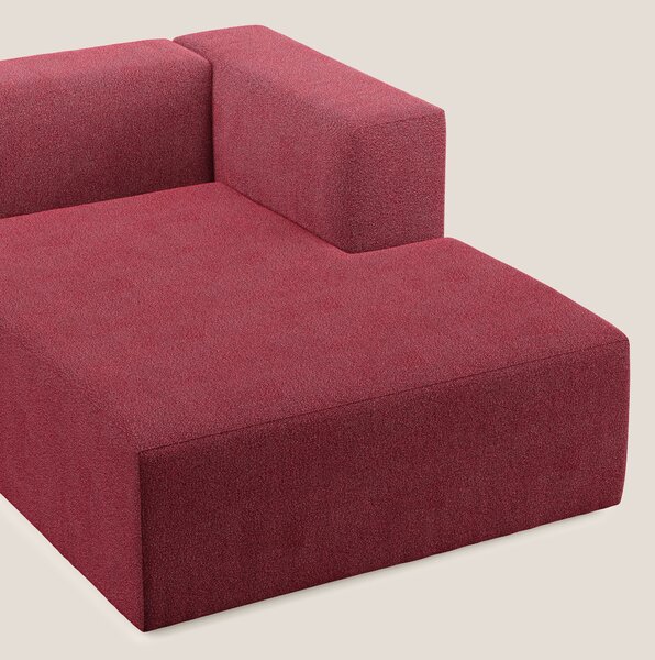 Nettuno modulo chaise longue in morbido tessuto bouclè T07 rosso