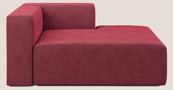 Nettuno modulo chaise longue in morbido tessuto bouclè T07 rosso