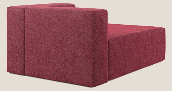 Nettuno modulo chaise longue in morbido tessuto bouclè T07 rosso