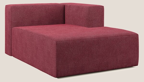 Nettuno modulo chaise longue in morbido tessuto bouclè T07 rosso