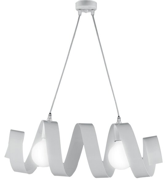 Sospensione Moderna Helix 2 Luci In Ferro Laccato Bianco