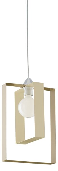 Sospensione Moderna Duplo 1 Luce Ferro Laccato Avorio E Tortora