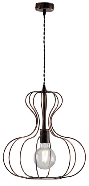 Sospensione Industrial Titty 1 Luce Ferro Laccato Nero E Rame