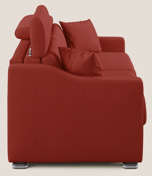 Amber divano letto matrimoniale in tessuto smacchiabile T05 rosso