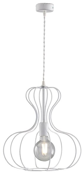 Sospensione Industrial Titty 1 Luce Ferro Laccato Bianco E Argento