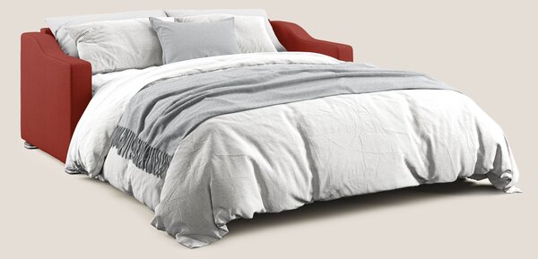 Amber divano letto matrimoniale in tessuto smacchiabile T05 rosso