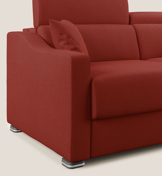 Amber divano letto matrimoniale in tessuto smacchiabile T05 rosso