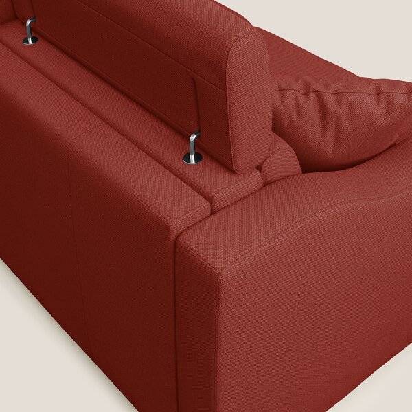 Amber divano letto matrimoniale in tessuto smacchiabile T05 rosso