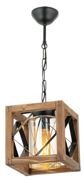 Lampadario marrone con paralume in legno/con paralume in metallo Zikzak Cam – Opviq lights